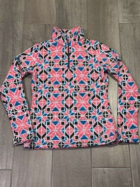 Spyder Women’s Medium Geometric Pattern Quarter-Zip Fleece Pullover